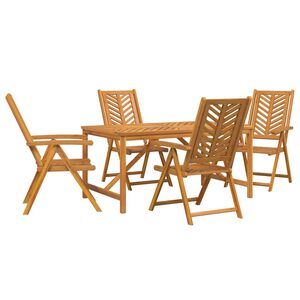 vidaXL Set da Pranzo per Giardino 5 pz Marrone