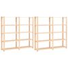 vidaXL Scaffali a 5 Livelli 2 pz 80x38x170 cm Massello Pino 500 kg