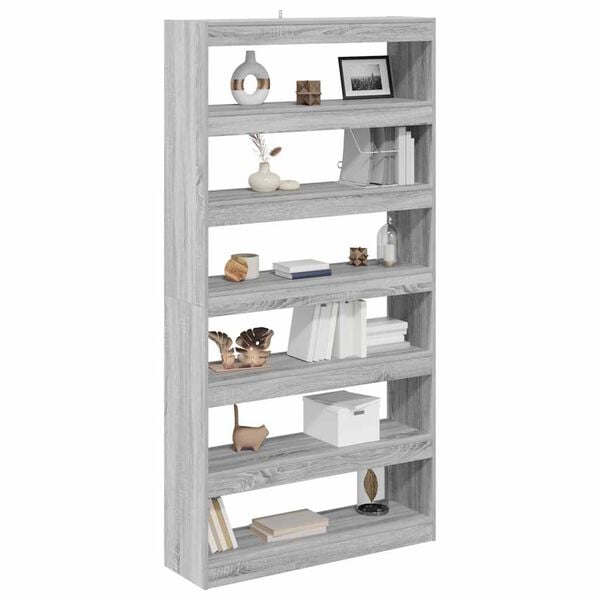 vidaXL Armadio per Libri Grigio sonoma 100 x 30 x 198 cm