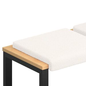 vidaXL Cuscino per panchina 4 pz Tessuto Sherpa Crema Profondit&agrave; 35 cm