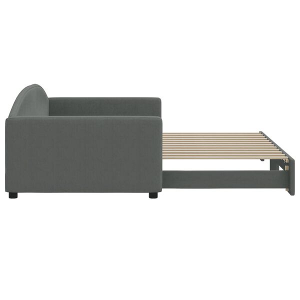 vidaXL Divano Letto con Letto Estraibile Grigio Scuro 100x200 Tessuto