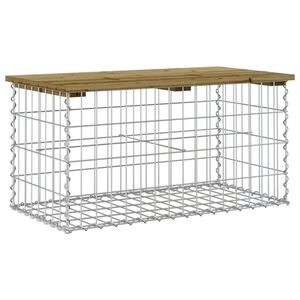 vidaXL Panca da Giardino Design Gabbione 83x44x42 cm Pino Impregnato