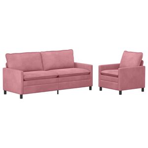 vidaXL Set di divani 2 pz Rosa Velluto