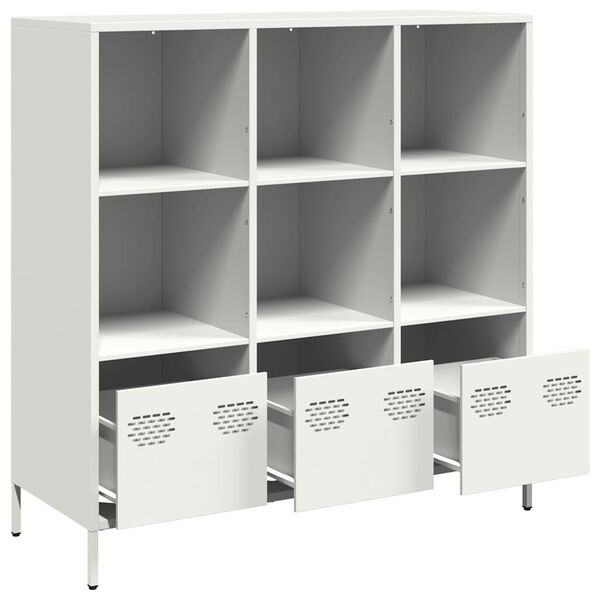 vidaXL Credenza Bianca 101,5x39x103,5 cm in Acciaio