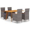 vidaXL Set Mobili da Pranzo per Giardino 5 pz Grigio