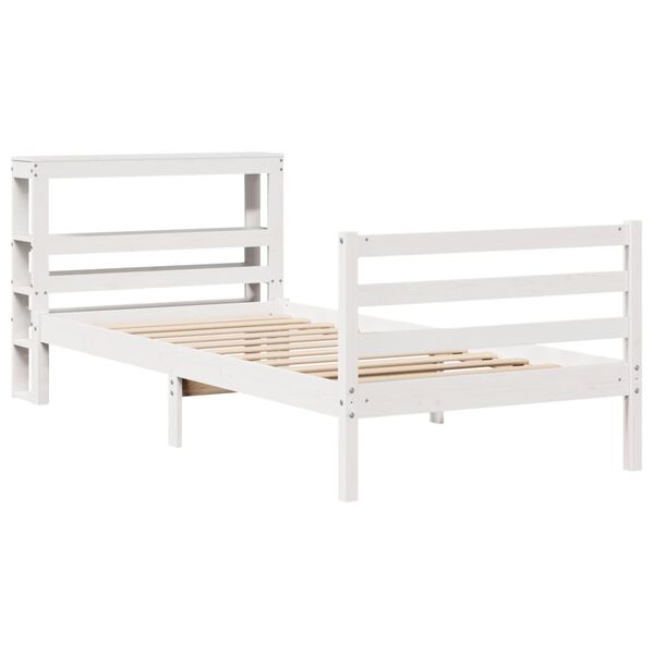 vidaXL Letto senza Materasso Bianco 90x190 cm in Legno Massello Pino