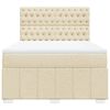 vidaXL Giroletto a Molle con Materasso Crema 160x200 cm in Tessuto