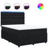 vidaXL Giroletto a Molle con Materasso Nero 140x190 cm in Velluto