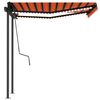 vidaXL Tenda Retrattile Manuale con LED 3,5x2,5m Arancio e Marrone