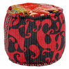 vidaXL Pouf e Tappeto 3 pz in Tessuto Patchwork