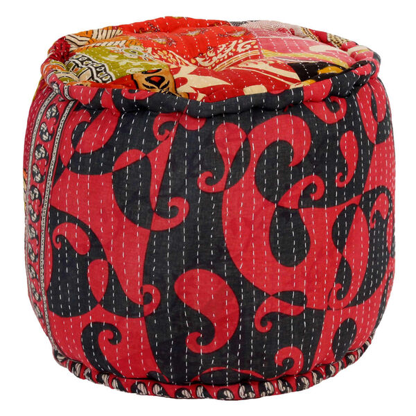 vidaXL Pouf e Tappeto 3 pz in Tessuto Patchwork