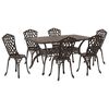 vidaXL Set da Pranzo per Giardino 7 pcs Bronzo Alluminio