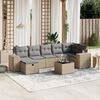 vidaXL Set Divano da Giardino 7 pz con Cuscini Beige Misto Polyrattan
