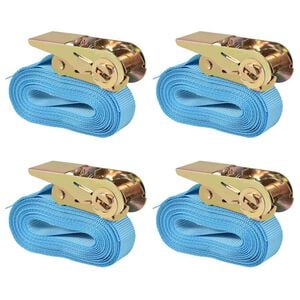 vidaXL Cinghie d&rsquo;Ancoraggio 4 pz a Cricchetto 0,8 T 6mx25mm Blu