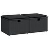 vidaXL Set Divani da Giardino con Cuscini 2 pz Nero Polyrattan Acacia