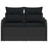 vidaXL Divano da giardino con cuscino Nero 121 x 62 x 69cm polyrattan