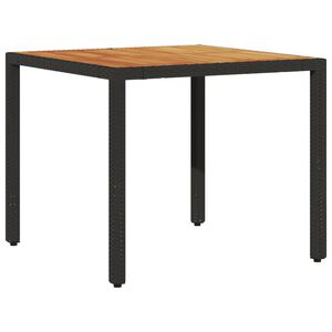 vidaXL Tavolo Giardino Piano Legno Acacia Nero 90x90x75 cm Polyrattan