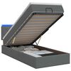 vidaXL Letto Ottomano con Materasso e LED Grigio Scuro 80 x 200 cm