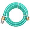 vidaXL Tubo di Aspirazione con Connettori in Ottone 7 m 25 mm Verde