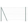 vidaXL Recinzione con pali. Verde 1.2 x 25 m Acciaio rivestito in PVC