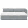 vidaXL Struttura Letto Angolare con Materasso 2 pcs Grigio chiaro