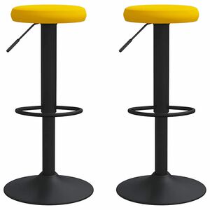 vidaXL Sgabelli da Bar 2 pz Giallo Senape in Velluto