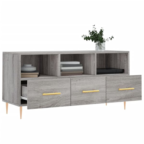vidaXL Mobile TV Grigio Sonoma 102x36x50 cm in Legno Multistrato
