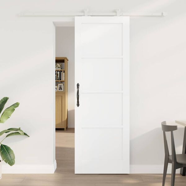 vidaXL Porta scorrevole ORKDAL Bianco 73,5 x 211 cm Pino massello