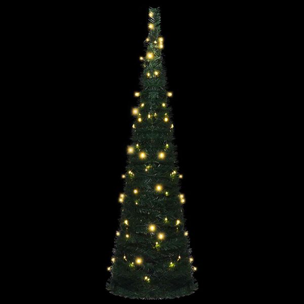 vidaXL Albero di Natale with LED String Lights Verde 150 x 150 cm PVC