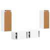 vidaXL Set mobile TV Montaggio a parete 2 pcs Bianco Legno multistrato