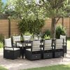 vidaXL Set da Pranzo per Giardino 9 pcs Nero polyrattan