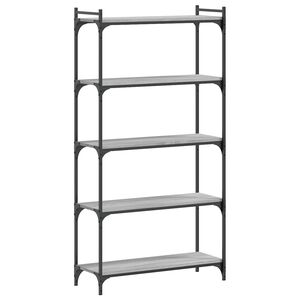 vidaXL Libreria 5 Ripiani Grigio Sonoma 80x30x154cm Legno Multistrato