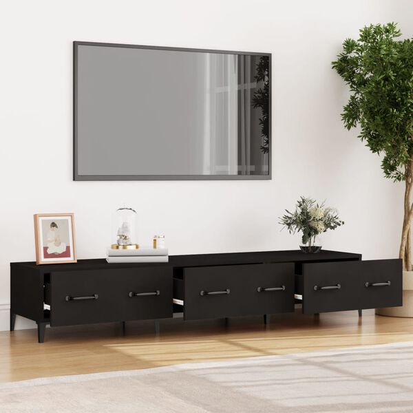 vidaXL Mobile Porta TV Nero 150x34,5x30 cm in Legno Multistrato