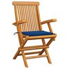 vidaXL Sedie da Giardino con Cuscini Blu Reale 6pz Legno Massello Teak