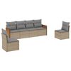 vidaXL Set Divano da Giardino 6 pz con Cuscini Beige in Polyrattan