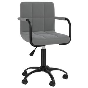 vidaXL Sedia da Ufficio Girevole Grigio Scuro in Velluto