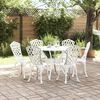vidaXL Set da Pranzo per Giardino 7 pcs Bianco Alluminio