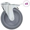 vidaXL Ruote Girevoli con Foro per Bullone 8 pz 125 mm