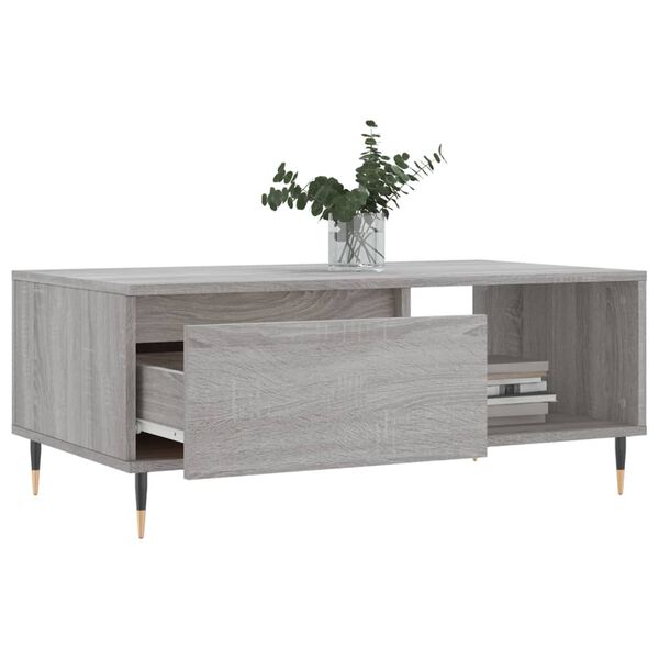 vidaXL Tavolino Salotto Grigio Sonoma 90x50x36,5 cm Legno Multistrato