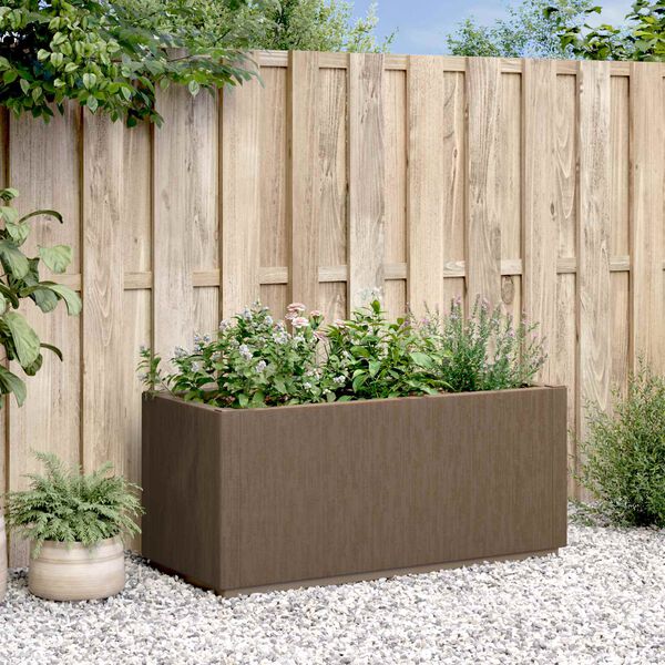 vidaXL Scatola per Fiori da Giardino Marrone 80 x 36 x 35 cm PP