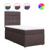 vidaXL Giroletto a Molle con Materasso Marrone Scuro 90x190cm Tessuto