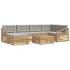 vidaXL Set di divani da esterno 7 pz Bianco e Grigio Chiaro