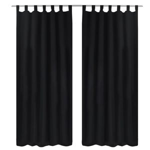 vidaXL Tende Micro-Raso Nere 2 pezzi con Occhielli 140 x 175 cm