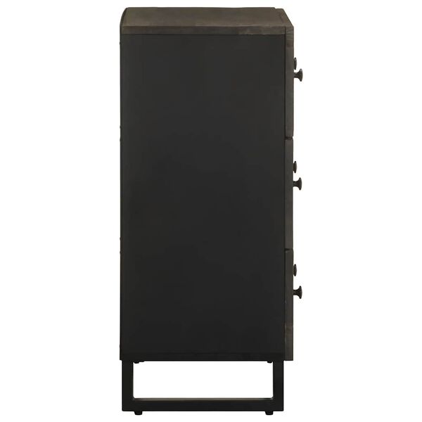 vidaXL Credenza Nera 60x33x75 cm in Legno Massello di Mango