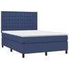 vidaXL Letto a Molle con Materasso e LED Blu 140x200 cm in Tessuto