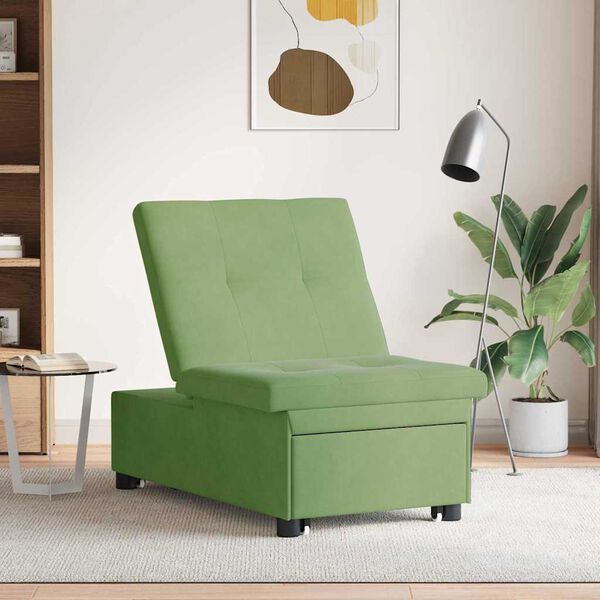 vidaXL Divano letto Verde chiaro 194 x 67 x 82 cm Velluto