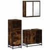 vidaXL Set Mobili da Bagno 3 pz Rovere Fumo in Legno Multistrato