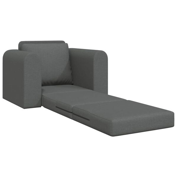 vidaXL Divano Letto Pieghevole Grigio scuro 98 x 71 x 83 cm Tessuto