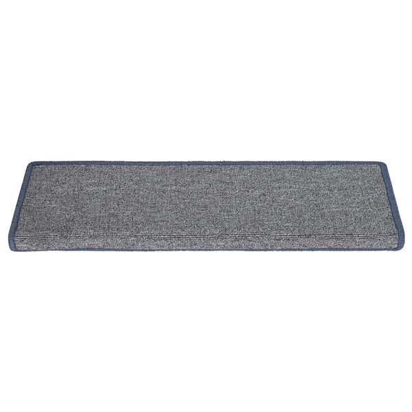 vidaXL Tappetini per scale 15 pz 65x21x4 cm Grigio chiaro e blu con bordo rettangolare