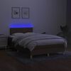vidaXL Letto a Molle Materasso e LED MarroneScuro 120x190cm in Tessuto